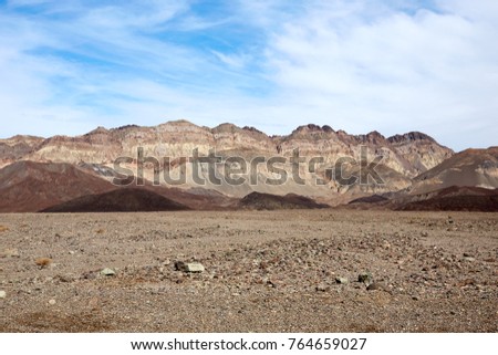 Landscape of rocky mountains in Death Valley National Park, Nevada, USA Royalty-Free Stock Photo #764659027