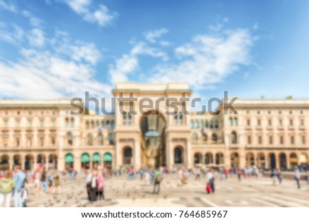 Defocused background of , iconic landmark in Milan, Italy. Intentionally blurred post production for bokeh effect