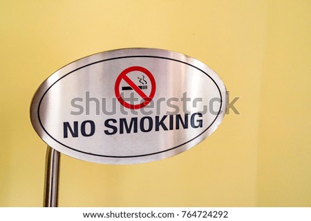 Forbidding smoking sign