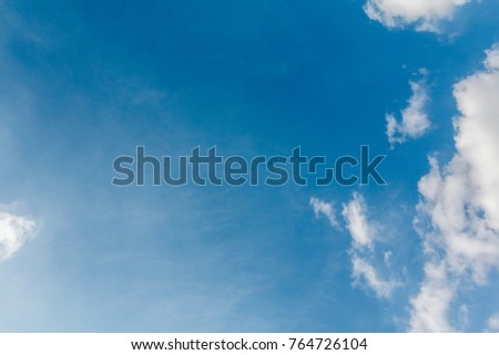 White clouds with blue sky for background