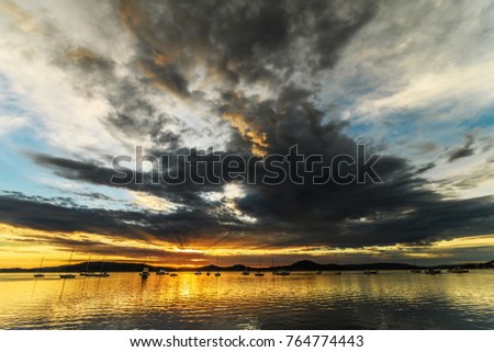 Dawn Sky with Clouds over the Bay - Waterscape - Koolewong Foreshore, Koolewong, Central Coast, NSW, Australia