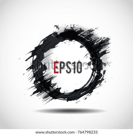 Black grunge circle with place for your text on white background. Vector illustration.
