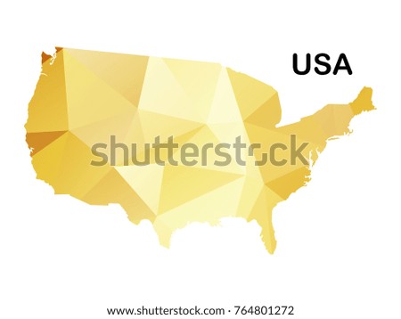 Map USA country polygon. Icon symbol isolated on white background. Vector illustration.