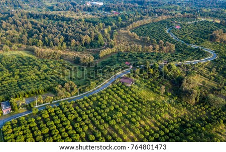 Bird eye view of high Mountain located Chiang Mai district ,Thailand