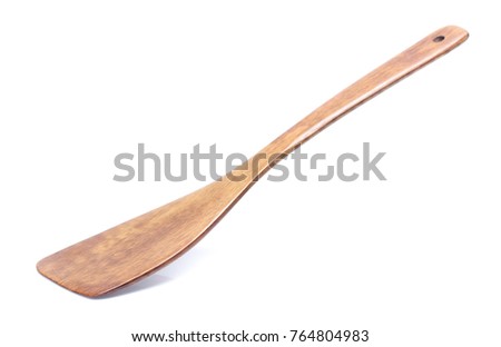 spatula turner isolated on white background (wood) Royalty-Free Stock Photo #764804983