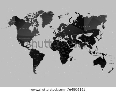 Map world polygon.Icon symbol isolated on white background.Vector illustration. Royalty-Free Stock Photo #764806162