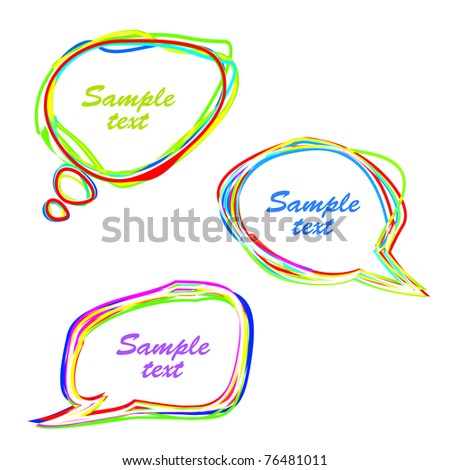 Set of abstract multicolored speech bubbles. Vector eps10 illustration