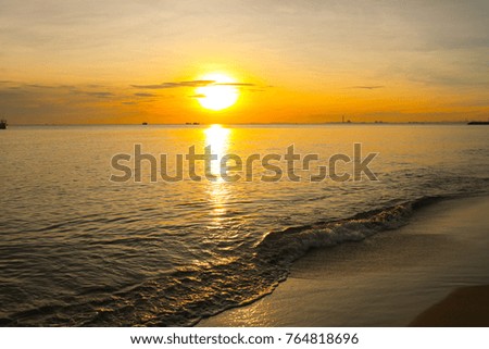 beautiful sunset on the beach.