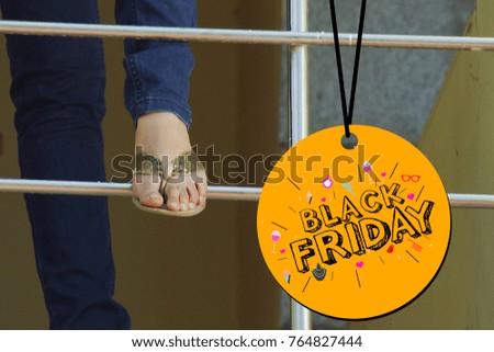 Modern shopper with Black Friday design template. Black Friday banner. illustration, Offer Tag 