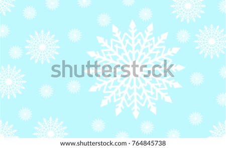The snow flakes in blue background design of vector.