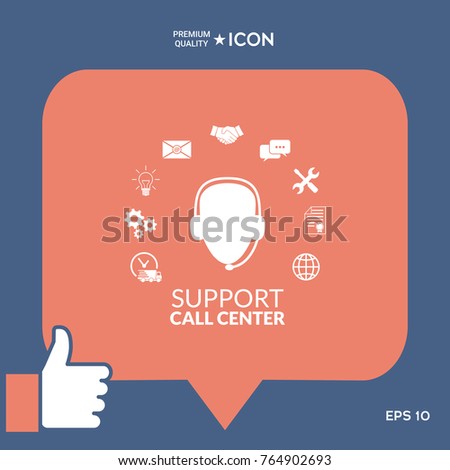 Technical support operator flat icon.