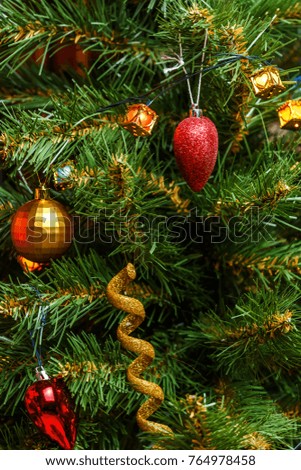 Photo of decorated New Year tree