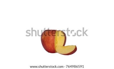 Red apples, white background