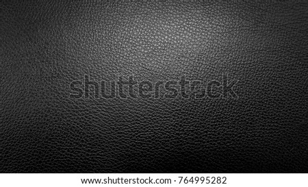 Surface of leatherette black color for textured background. On top view. Royalty-Free Stock Photo #764995282