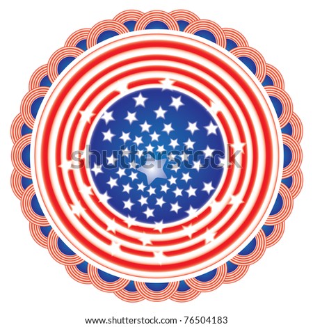 US flag in circle