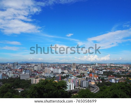 Viewpoint Pattaya City by day in Thailand Royalty-Free Stock Photo #765058699