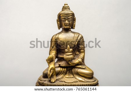 Bronze buddha isolated on white background
