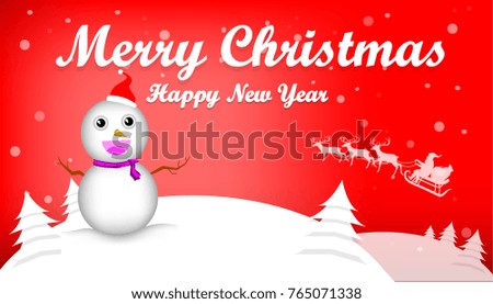 Merry christmas with snow man 