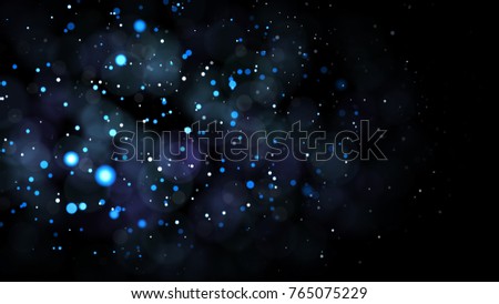 real backlit dust particles with real lens flare glitter lights background. defocused. Royalty-Free Stock Photo #765075229