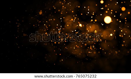 Gold abstract bokeh background. real backlit dust particles with real lens flare. glitter lights . Abstract Festivevintage lights defocused. Christmas and New Year feast. Royalty-Free Stock Photo #765075232