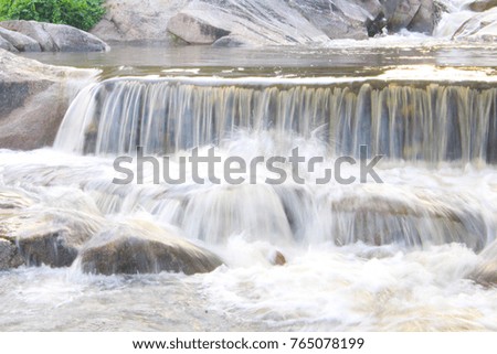Beautiful Khao Chon Waterfall (Nine-Level Waterfall), Ratchaburi, Thailand