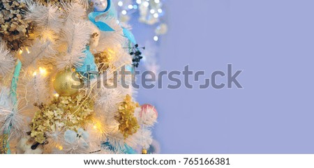 Happy New Year! Christmas decor, Christmas Background, fireplace, Christmas tree. Christmas card.
