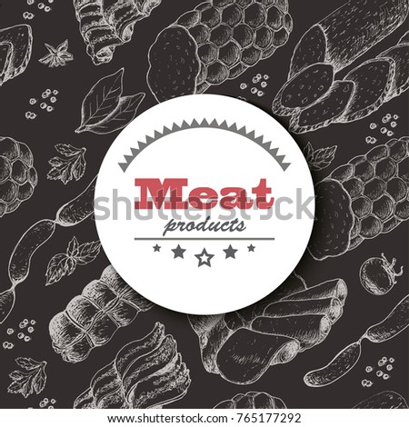 Vector background with meat productsVector background with meat products