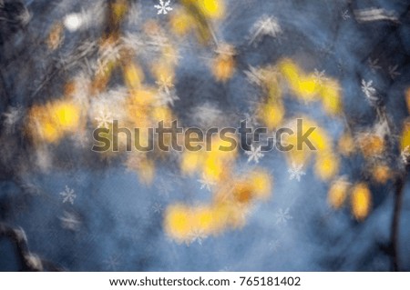 Christmas abstract bokeh background with snow flakes.