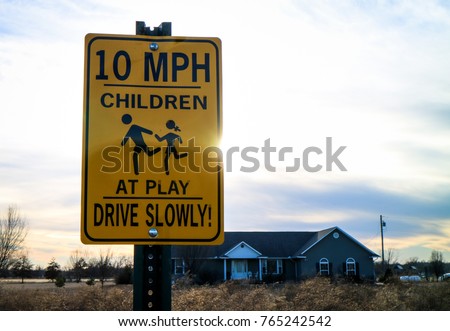 speed limit sign for children