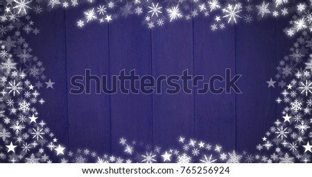 Digital composite of Snowflake Christmas patterns on wood