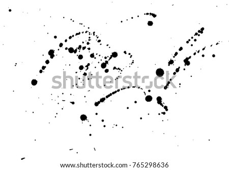 Splashes of ink on isolated white background. Vector texture.