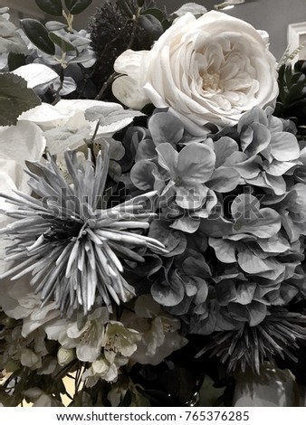 Black and white flowers for background Royalty-Free Stock Photo #765376285