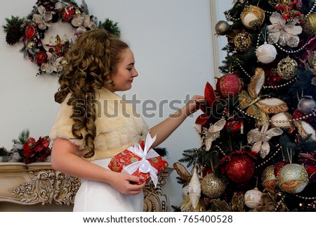 woman with christmas tree