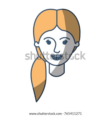 female face with pigtail hair in color sections silhouette