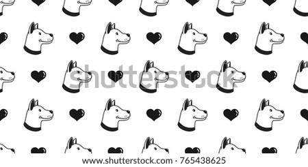Dog Breed Dog paw puppy hound heart icon love valentine Seamless Pattern wallpaper background