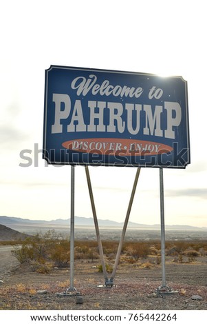Welcome to Pahrump, Nevada road sign