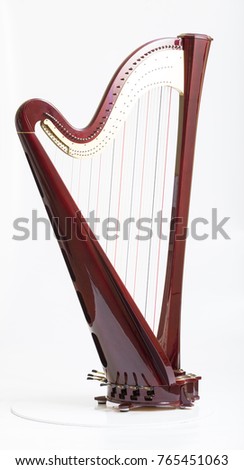 Classical music instrument. Pedal harp Royalty-Free Stock Photo #765451063