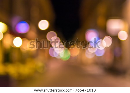 Abstract Blurred Colorful Bokeh City Background