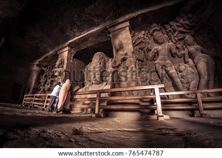 Elephanta Caves at Mumbai, India Royalty-Free Stock Photo #765474787