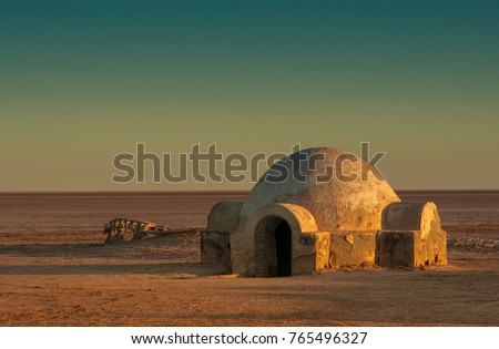 fantastic building in the desert Royalty-Free Stock Photo #765496327
