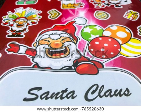 Santa clause stickers for Christmas Eve.