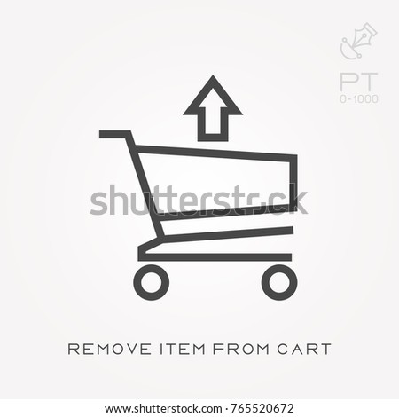Line icon remove item from cart