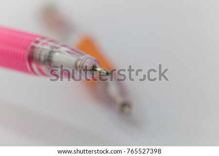 
Closeup picture of a blue pen