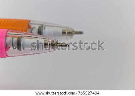 
Closeup picture of a blue pen