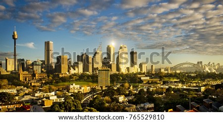 Sydney cityscape in the morning, Sydney, New South Wales, Australia.
