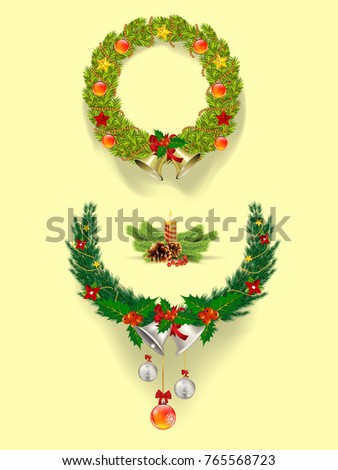 christmas ornaments isolated vectors, For Christmas tree decorations.