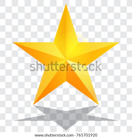 Yellow golden christmas star icon isolated on transparent background. vector illustration
