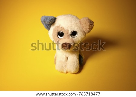 puppy, dog on a yellow background, dog year