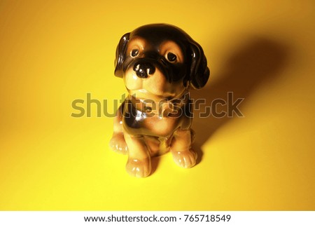 dog on a yellow background, dog year