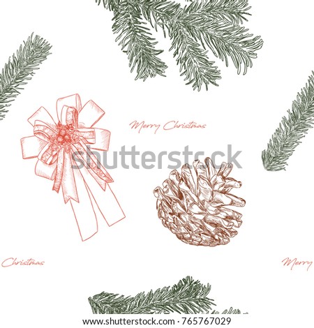 christmas concept hand draw sketch vector. seamless pattern vector.